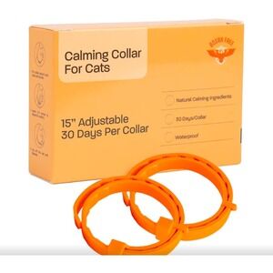 Calming Collar for Cats Pheromone Orange 2-Pack‎ 15" Adjustable New